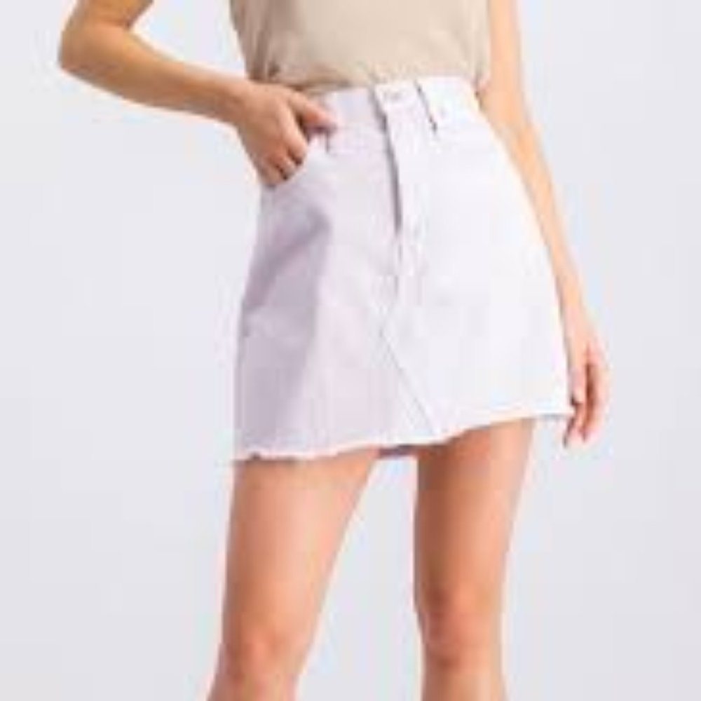 NWT & Defect Madewell A-Line Mini Skirt Size 29 Cotton Denim Overdyed Pink‎